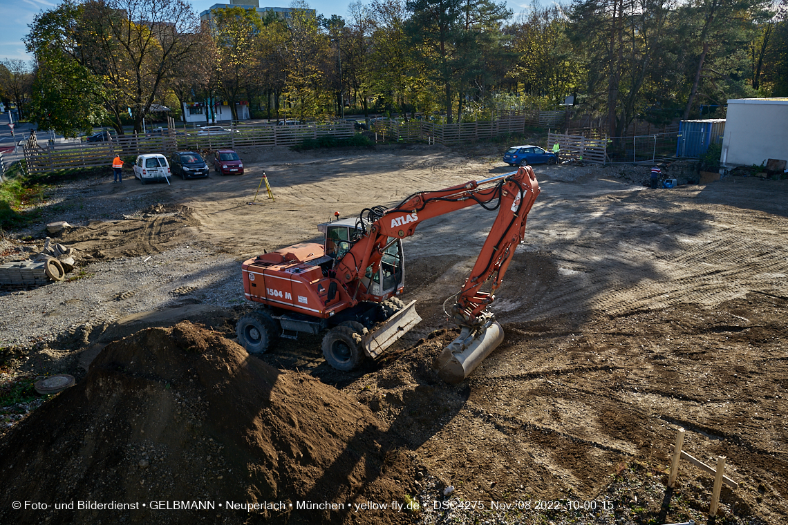 08.11.2022 - Baustelle an der Quiddestraße Haus für Kinder in Neuperlach